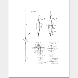 FISHING TACKLE VINTAGE PATENT DRAWING Posters and Art